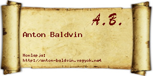 Anton Baldvin névjegykártya